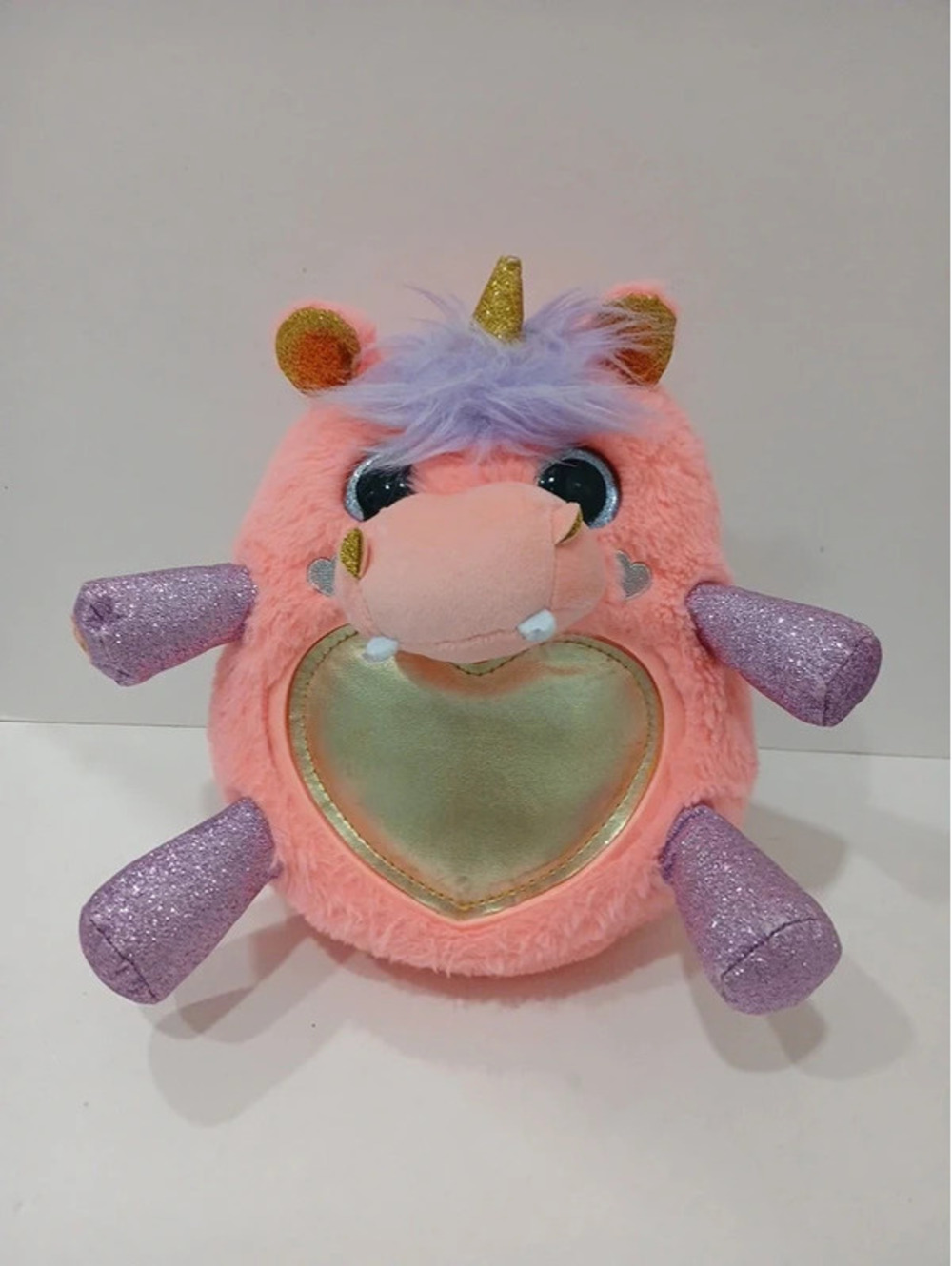 Rainbow corn hippo plush